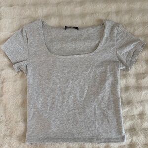 Brandy Melville gray square neck top